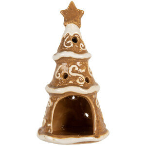 Portacandele a forma di albero di Natale Clayre & Eef 6CE2361 Ø 8x15 cm