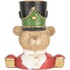 Portacandele Orso Clayre & Eef 6PR5752 9x6x10 cm Marrone e Rosso