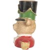 Portacandele Orso Clayre & Eef 6PR5752 9x6x10 cm Marrone e Rosso