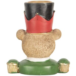 Portacandele Orso Clayre & Eef 6PR5753 9x6x10 cm Marrone e Verde