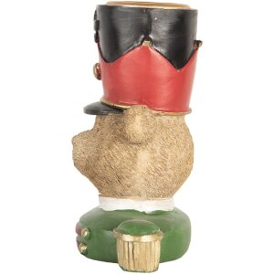 Portacandele Orso Clayre & Eef 6PR5753 9x6x10 cm Marrone e Verde