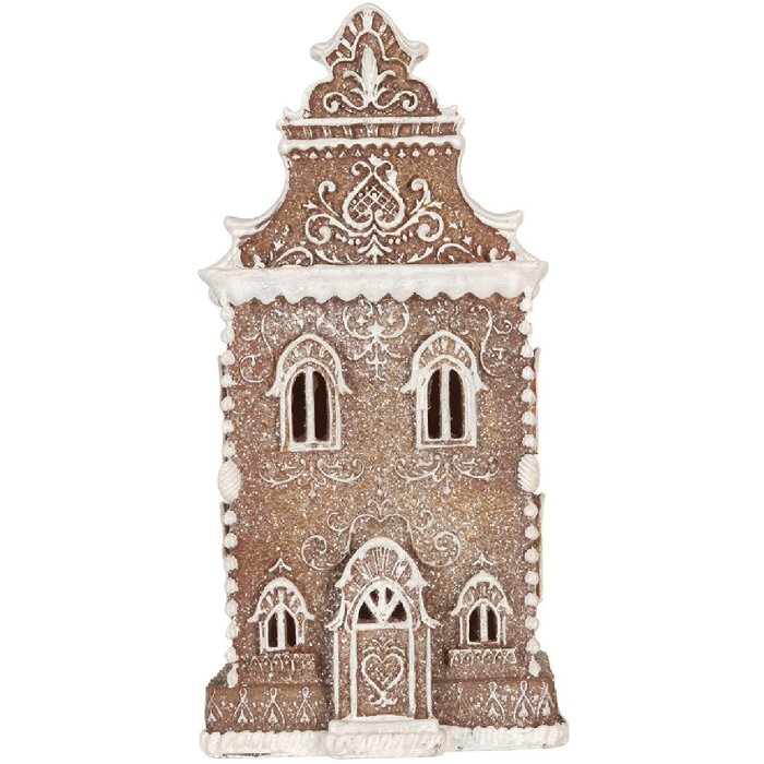 Clayre & Eef 6PR5806 Decorazione Casa con LED 17x15x35 cm Marrone-Bianco