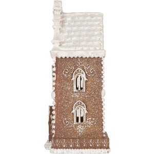 Clayre & Eef 6PR5806 Decorazione Casa con LED 17x15x35 cm Marrone-Bianco