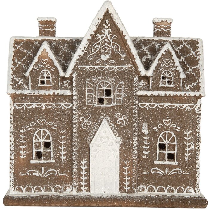 Clayre & Eef 6PR5814 Decorazione Casa con LED 26x10x25 cm Marrone Bianco