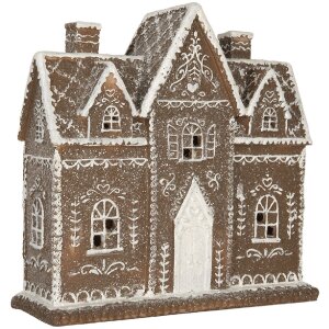 Clayre & Eef 6PR5814 Decorazione Casa con LED 26x10x25 cm Marrone Bianco