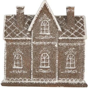 Clayre & Eef 6PR5814 Decorazione Casa con LED 26x10x25 cm Marrone Bianco