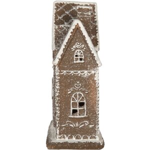 Clayre & Eef 6PR5814 Decorazione Casa con LED 26x10x25 cm Marrone Bianco