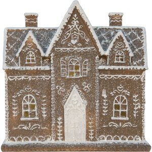 Clayre & Eef 6PR5814 Decorazione Casa con LED 26x10x25 cm Marrone Bianco