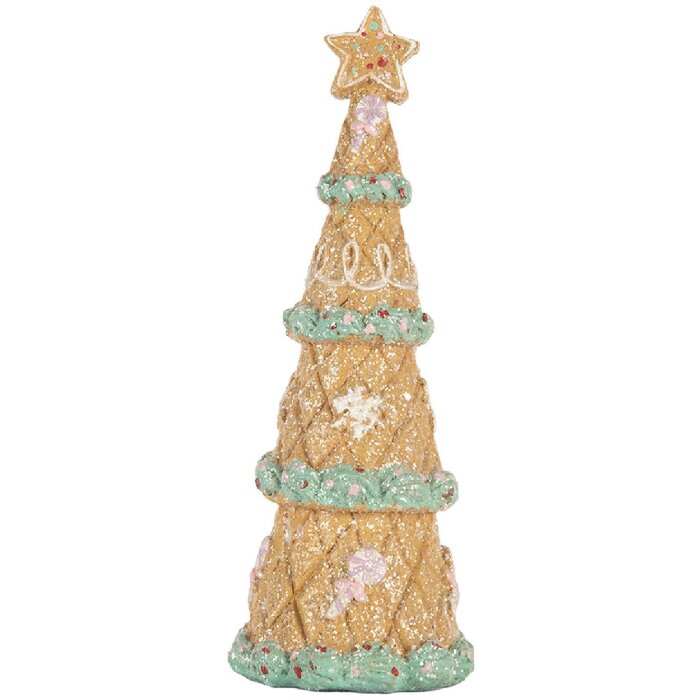 Clayre & Eef 6PR5830 Decorazione Albero di Natale Ø 9x25 cm Marrone-Verde