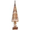 Clayre & Eef 6PR5835 Albero di Natale Decorativo Ø 10x38 cm Marrone-Bianco