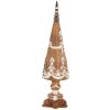 Clayre & Eef 6PR5835 Albero di Natale Decorativo Ø 10x38 cm Marrone-Bianco