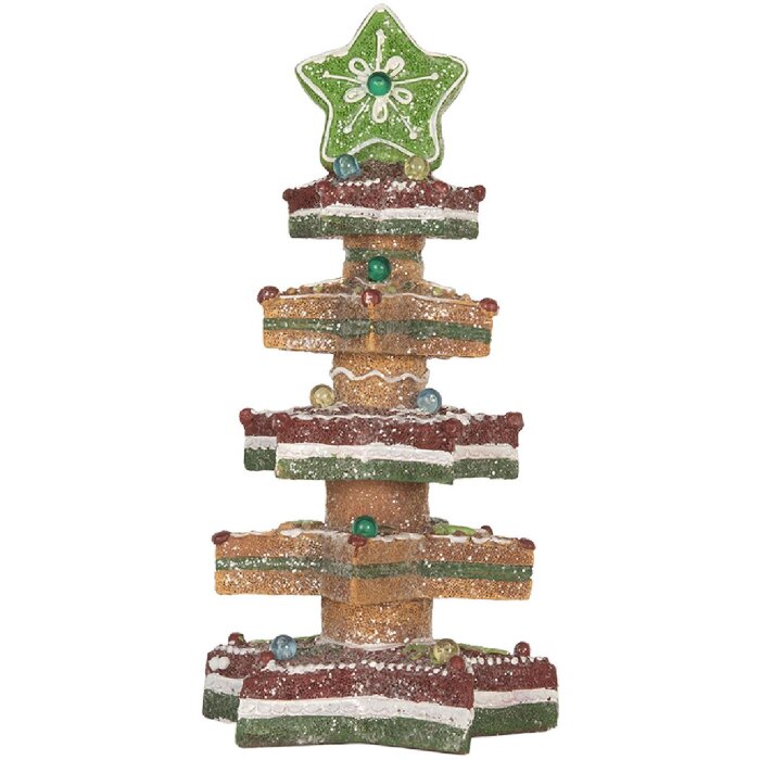 Clayre & Eef 6PR5838 Albero di Natale Decorativo con LED 15x15x29 cm Marrone-Rosso