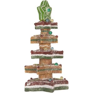 Clayre & Eef 6PR5838 Albero di Natale Decorativo con LED 15x15x29 cm Marrone-Rosso