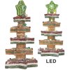 Clayre & Eef 6PR5838 Albero di Natale Decorativo con LED 15x15x29 cm Marrone-Rosso