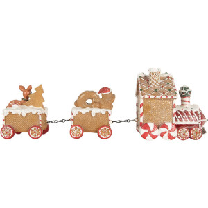 Clayre & Eef 6PR5839 Decorazione Treno 33x10x15 cm Marrone-Rosso