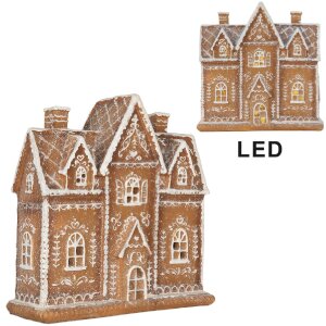 Decorazione Casa con LED Clayre & Eef 6PR5841 21x8x20 cm Marrone/Bianco