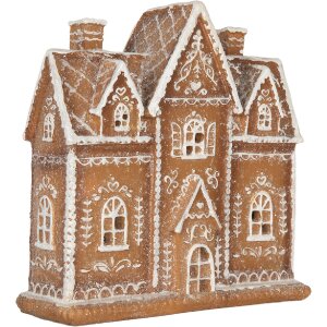Decorazione Casa con LED Clayre & Eef 6PR5841 21x8x20 cm Marrone/Bianco