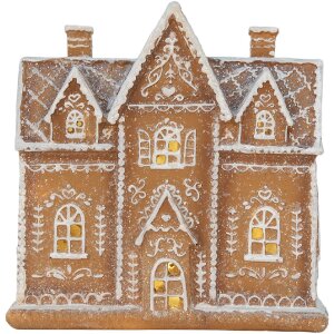 Decorazione Casa con LED Clayre & Eef 6PR5841 21x8x20 cm Marrone/Bianco