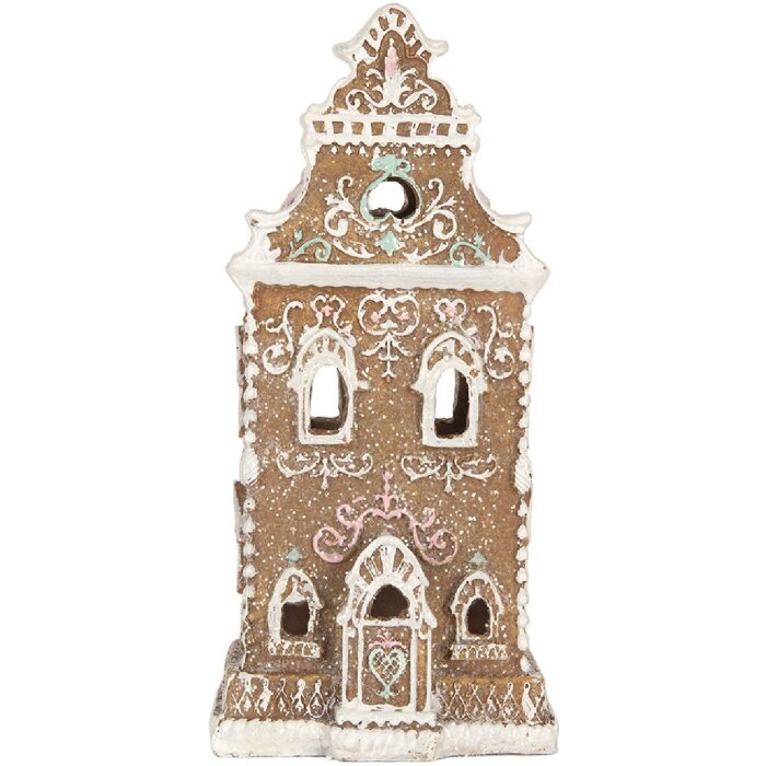 Clayre & Eef 6PR5842 Decorazione Casa con LED 9x7x18 cm Marrone-Rosa