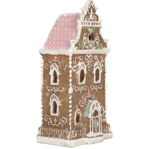 Clayre & Eef 6PR5842 Decorazione Casa con LED 9x7x18 cm Marrone-Rosa