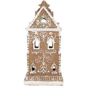 Clayre & Eef 6PR5842 Decorazione Casa con LED 9x7x18 cm Marrone-Rosa