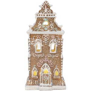 Clayre & Eef 6PR5842 Decorazione Casa con LED 9x7x18 cm Marrone-Rosa