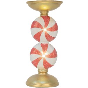 Portacandele con LED Clayre & Eef 6PR5850 Ø 10x23 cm Oro Bianco