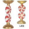 Portacandele con LED Clayre & Eef 6PR5850 Ø 10x23 cm Oro Bianco