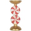 Portacandele con LED Clayre & Eef 6PR5850 Ø 10x23 cm Oro Bianco