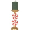 Portacandele con LED Clayre & Eef 6PR5850 Ø 10x23 cm Oro Bianco