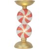 Portacandele con LED Clayre & Eef 6PR5850 Ø 10x23 cm Oro Bianco