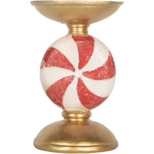Portacandele con LED Clayre & Eef 6PR5851 Ø 10x16 cm Oro Bianco