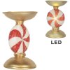 Portacandele con LED Clayre & Eef 6PR5851 Ø 10x16 cm Oro Bianco