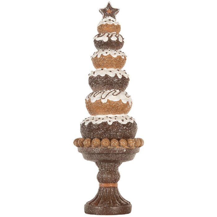 Clayre & Eef 6PR5852 Decorazione Albero di Natale Ø 11x33 cm Marrone & Bianco