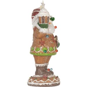Clayre & Eef 6PR5853 Decorazione Babbo Natale con LED 15x13x32 cm