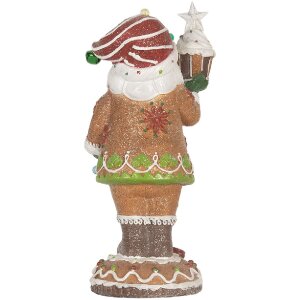 Clayre & Eef 6PR5853 Decorazione Babbo Natale con LED 15x13x32 cm