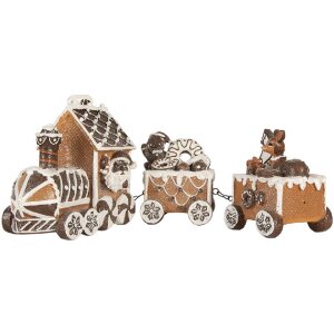 Clayre & Eef 6PR5856 Decorazione Treno 33x10x15 cm Marrone e Bianco