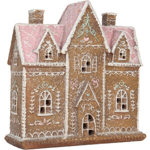 Clayre & Eef 6PR5857 Decorazione Casa con LED 21x8x20 cm Marrone Rosa