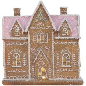 Clayre & Eef 6PR5857 Decorazione Casa con LED 21x8x20 cm Marrone Rosa