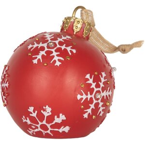 Clayre & Eef 6PR5858 Decorazione Ornamento Palla di Natale con LED Ø 12x14 cm