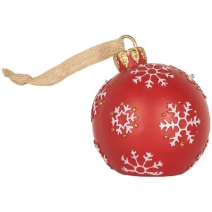 Clayre & Eef 6PR5858 Decorazione Ornamento Palla di Natale con LED Ø 12x14 cm