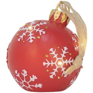 Clayre & Eef 6PR5858 Decorazione Ornamento Palla di Natale con LED Ø 12x14 cm