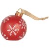 Clayre & Eef 6PR5858 Decorazione Ornamento Palla di Natale con LED Ø 12x14 cm
