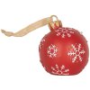Clayre & Eef 6PR5858 Decorazione Ornamento Palla di Natale con LED Ø 12x14 cm