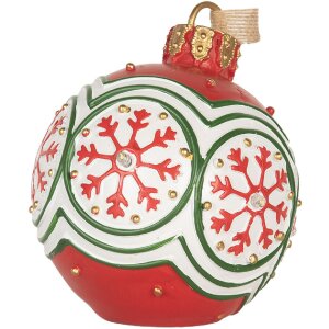 Clayre & Eef 6PR5859 Decorazione Ornamento Sfera di Natale con LED Ø 12x14 cm