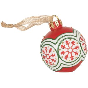 Clayre & Eef 6PR5859 Decorazione Ornamento Sfera di Natale con LED Ø 12x14 cm