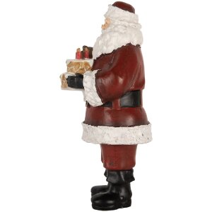 Clayre & Eef 6PR5862 Decorazione Babbo Natale con Torta 10x10x21 cm