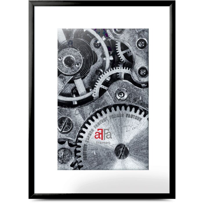 Cornice per foto FramesFactory in alluminio 30x40 cm nera Profilo a blocco 0,9 cm Vetro sintetico