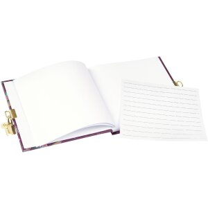 Goldbuch Diario Uccelli Tropicali prugna 16x16 cm con lucchetto