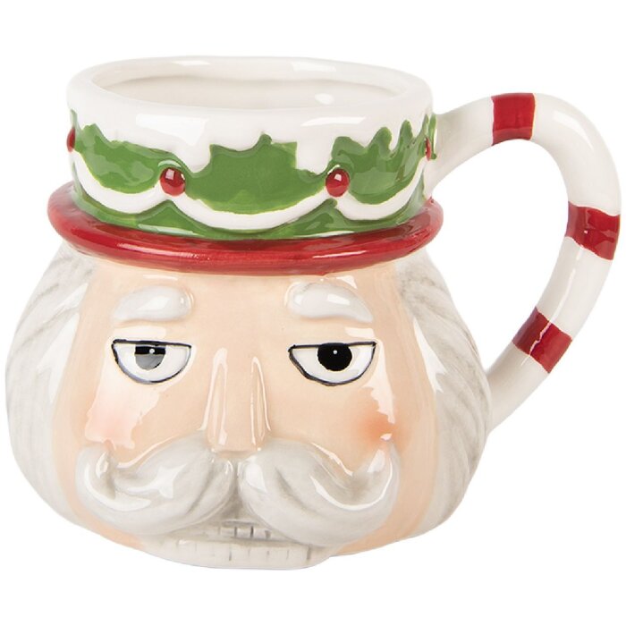 Tazza Clayre & Eef 6CEMU0202 15x12x11 cm 550 ml Beige-Bianco